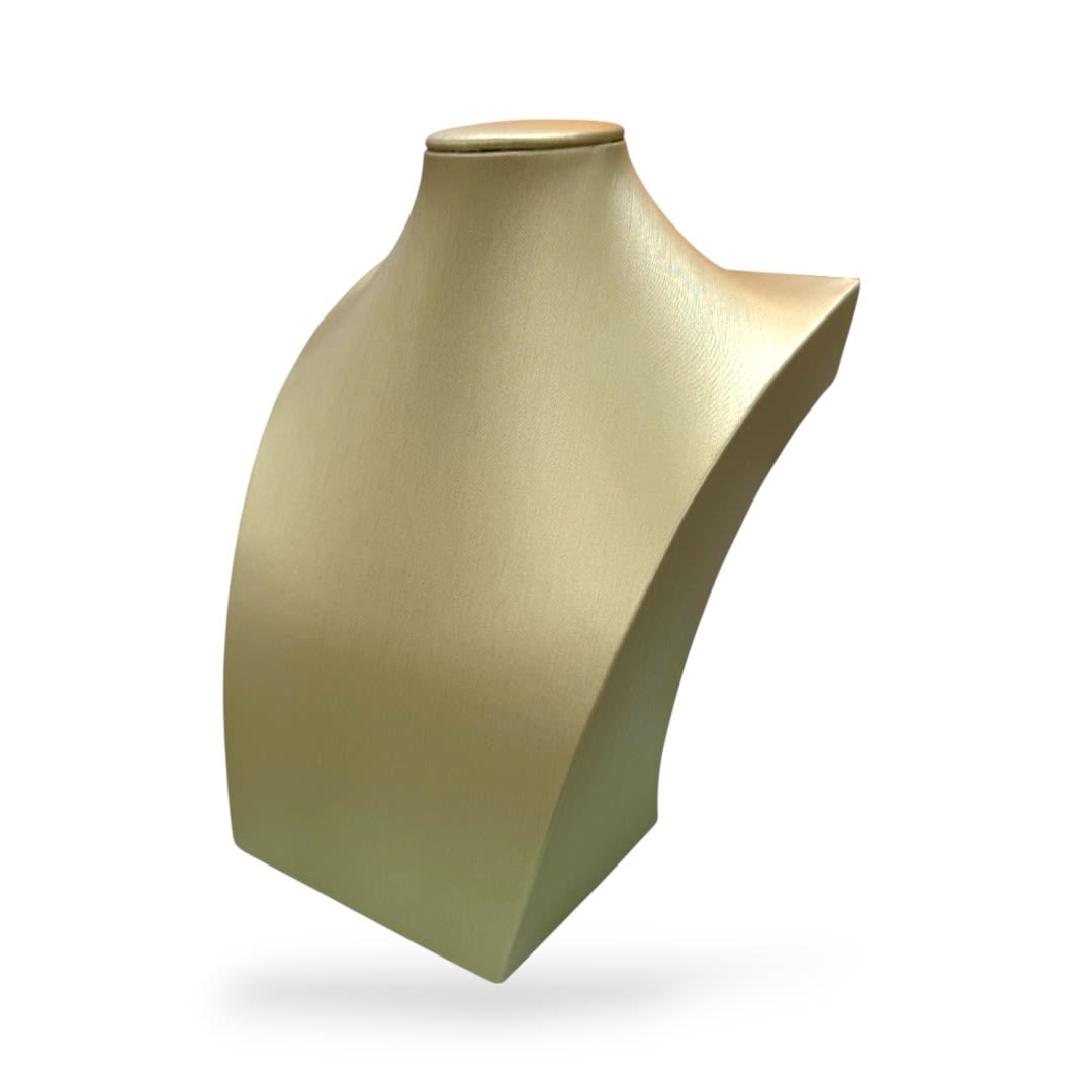 Exhibidor mostrario busto chico 20 cm eco cuero dorado / unidad1