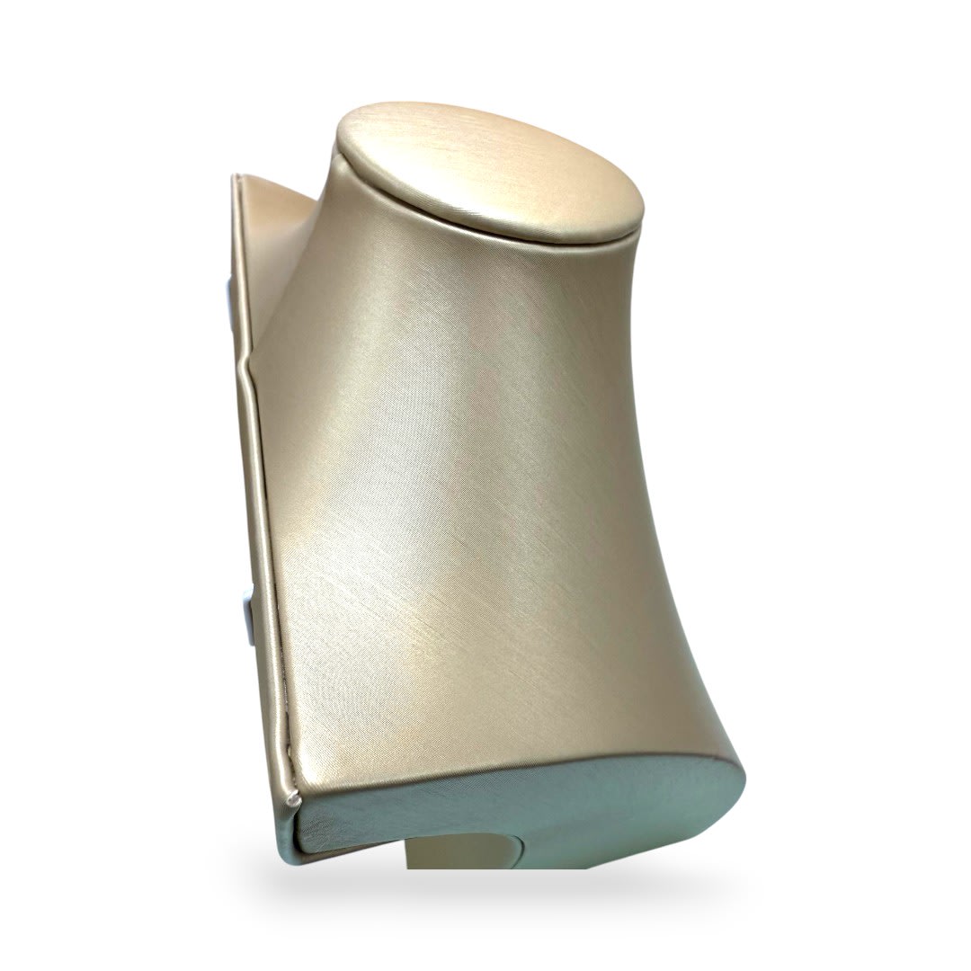 Exhibidor mostrario busto chico 20 cm eco cuero dorado / unidad3