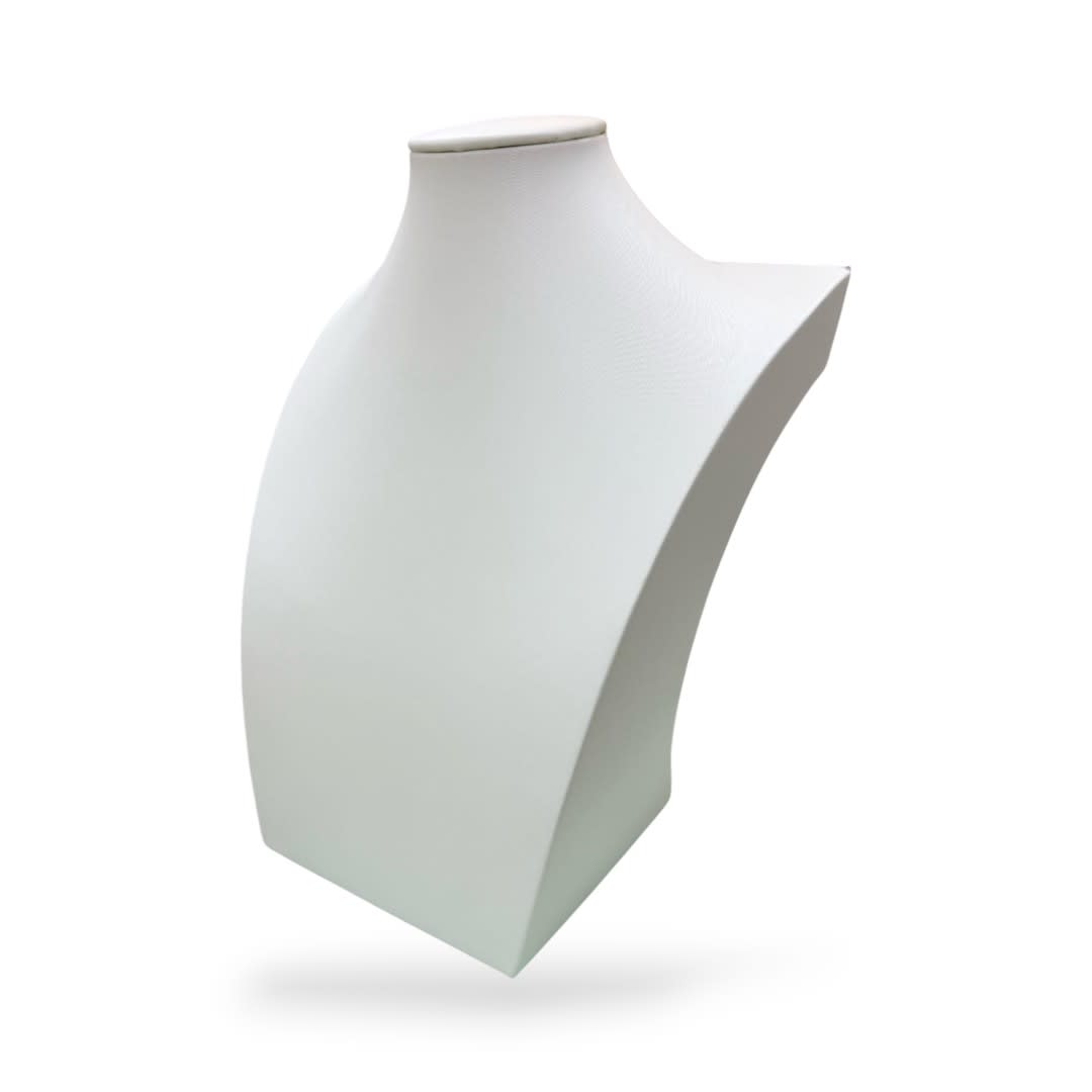Exhibidor mostrario busto chico 20 cm eco cuero blanco / unidad1