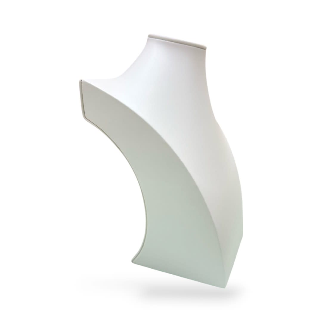 Exhibidor mostrario busto chico 20 cm eco cuero blanco / unidad5