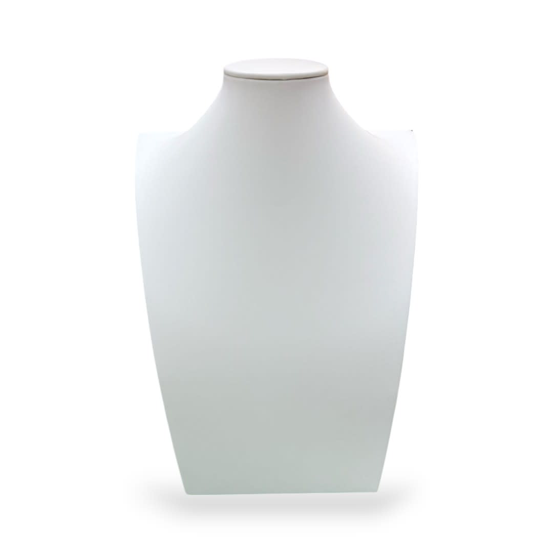 Exhibidor mostrario busto chico 20 cm eco cuero blanco / unidad4