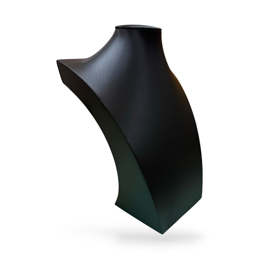 Exhibidor mostrario busto mediano 25 cm eco cuero negro / unidad1