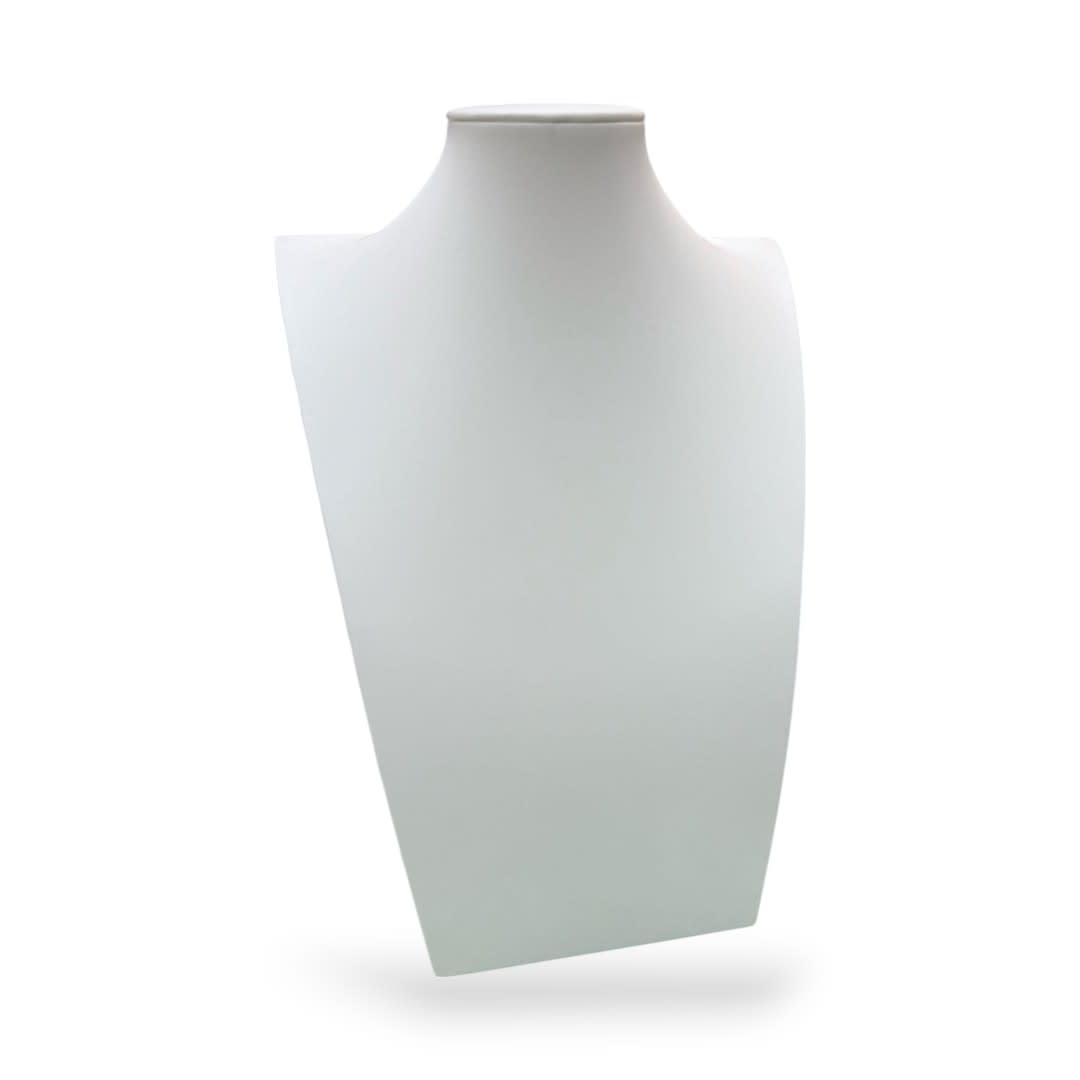 Exhibidor mostrario busto mediano 25 cm eco cuero blanco / unidad1