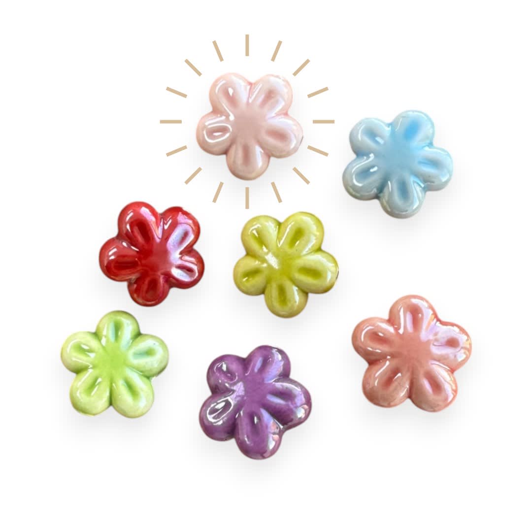 Pasador flor 17.5 mm porcelana / unidad8