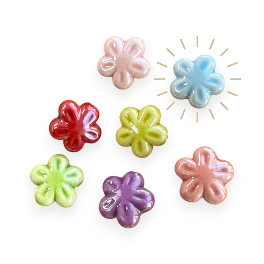 Pasador flor 17.5 mm porcelana / unidad7