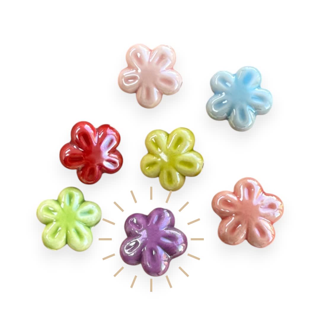 Pasador flor 17.5 mm porcelana / unidad4