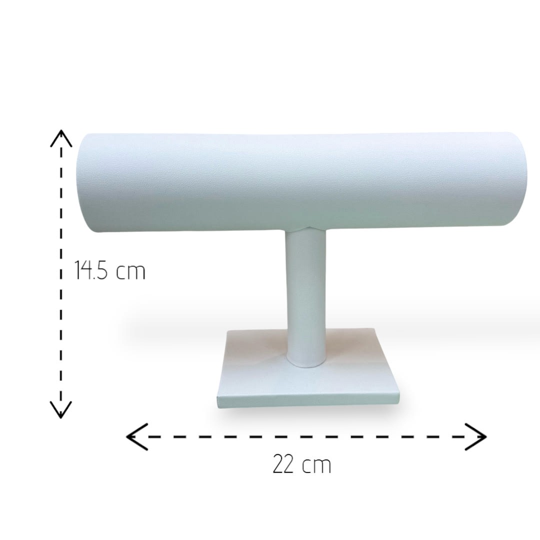 Exhibidor mostrario pulseras manilla reloj ecocuero blanco / unidad2