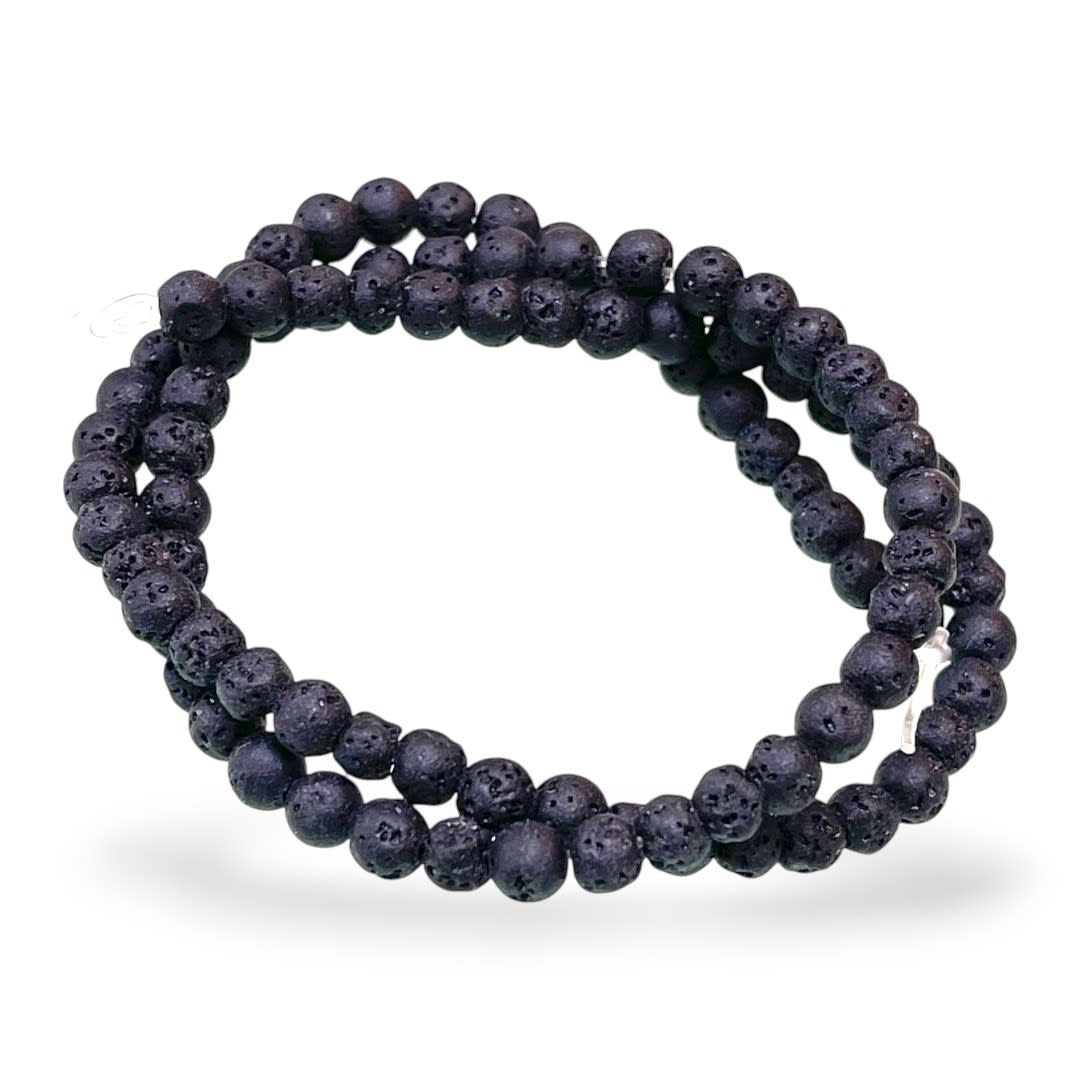 Sarta abalorios cuentas piedra volcánica / tira5