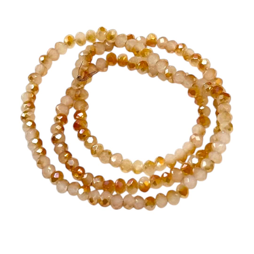 Sarta cristales 3 mm murano facetado metalizado / tira8