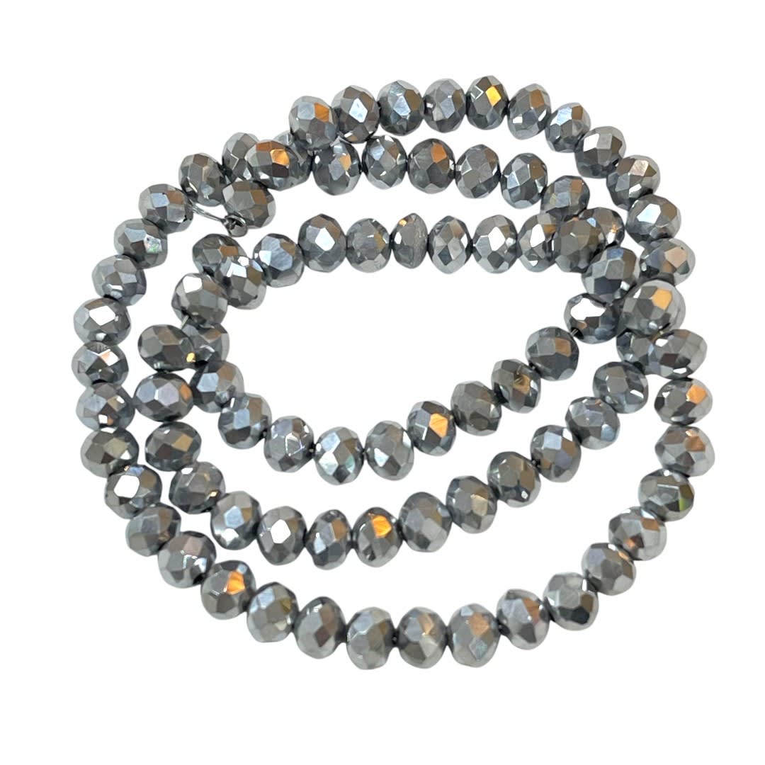 Sarta cristales 6 mm murano facetado unicolor / tira15