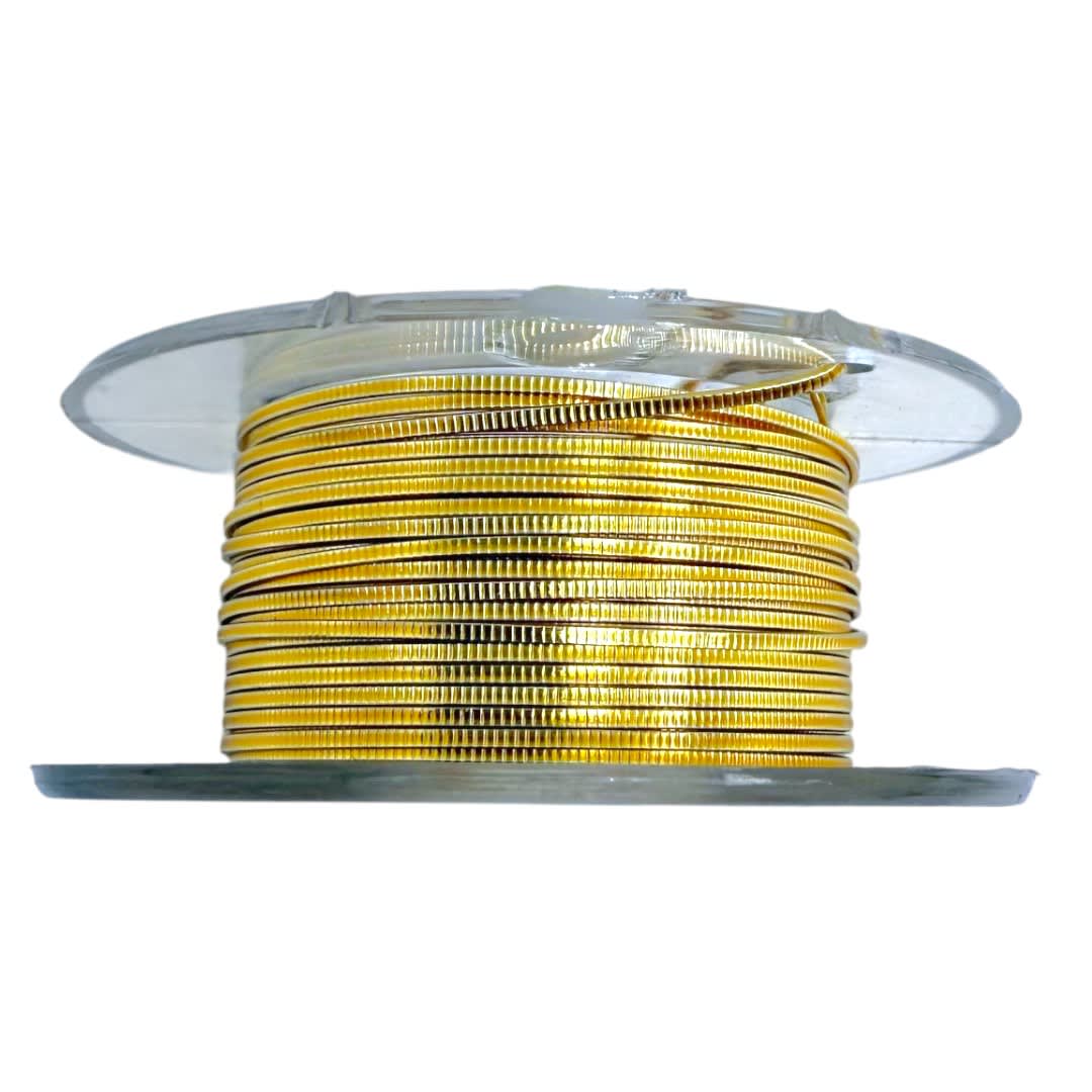 Alambre texturizado calibre 22 dorado americraft supply gold 3.5 m / rollo3