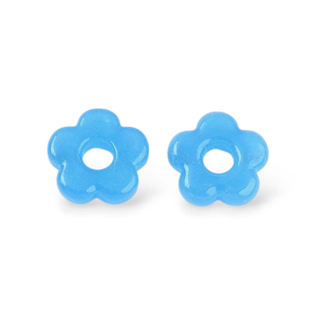 Dije pasador flor murano con orificio grande de 5 mm / unidad9