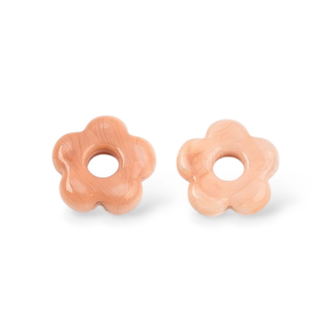 Dije pasador flor murano con orificio grande de 5 mm / unidad7