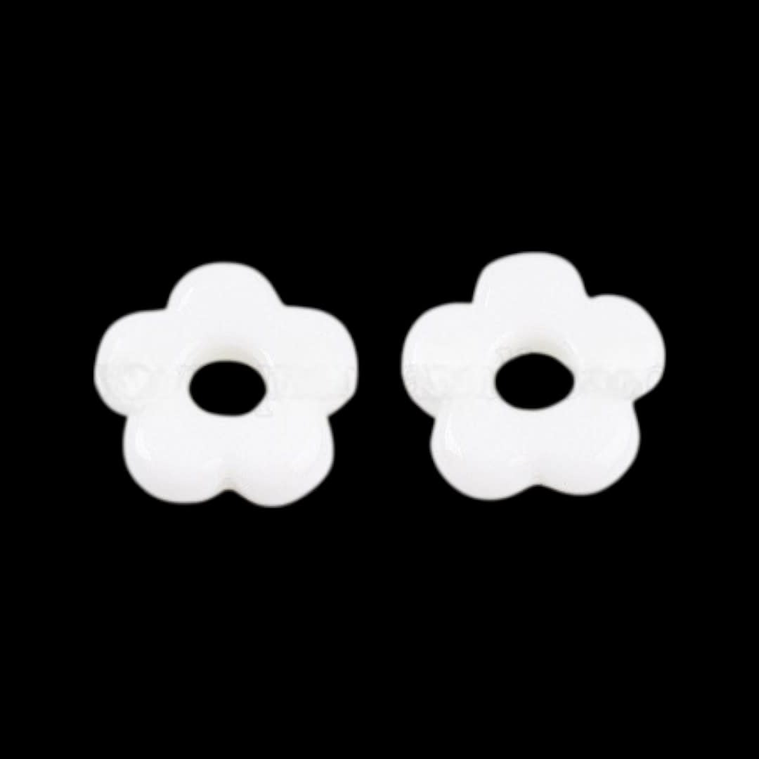 Dije pasador flor murano con orificio grande de 5 mm / unidad6