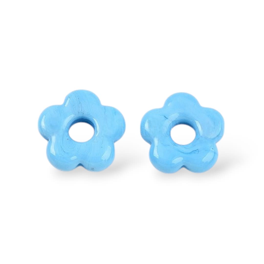 Dije pasador flor murano con orificio grande de 5 mm / unidad4