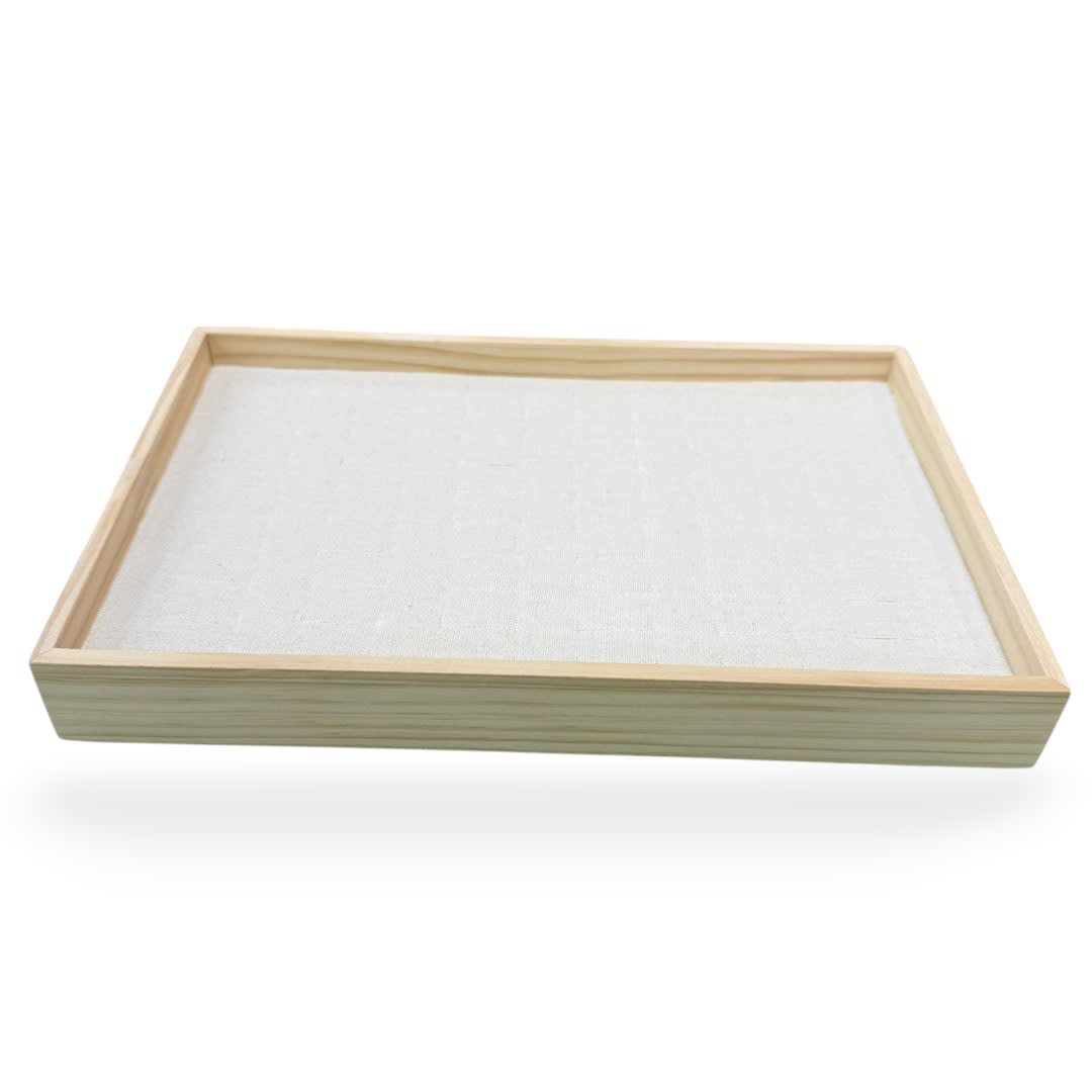 Exhibidor mostrario anillos 30x20 cm tela madera / unidad5