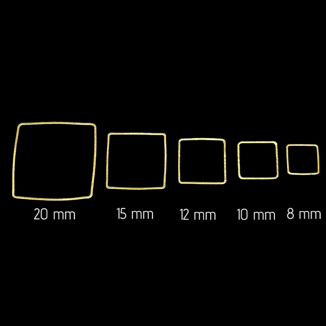 Figura cerrada cuadrado 20 a 8 mm baño oro / unidad2