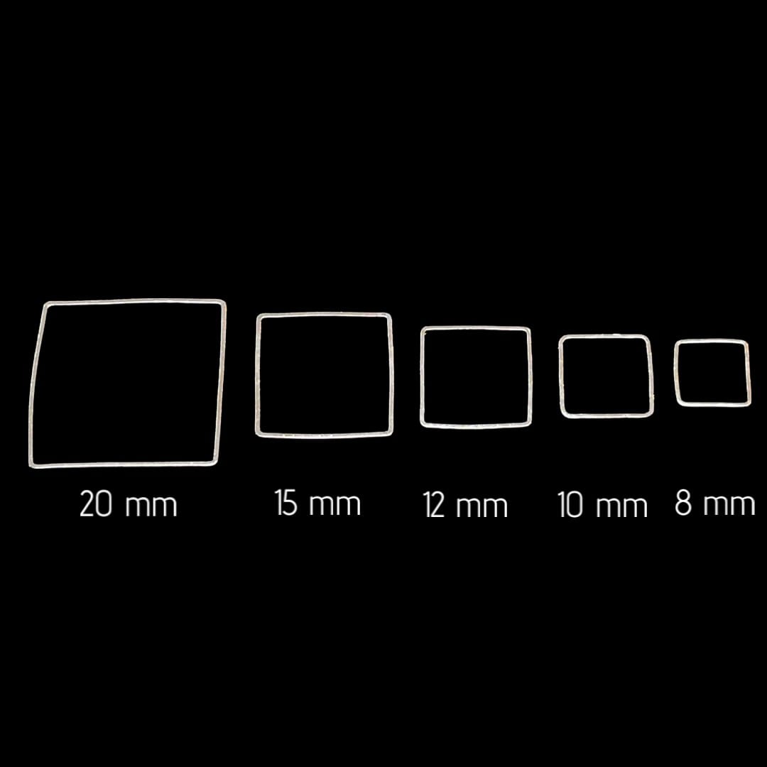 Figura cerrada cuadrado 20 a 8 mm baño platino / unidad2