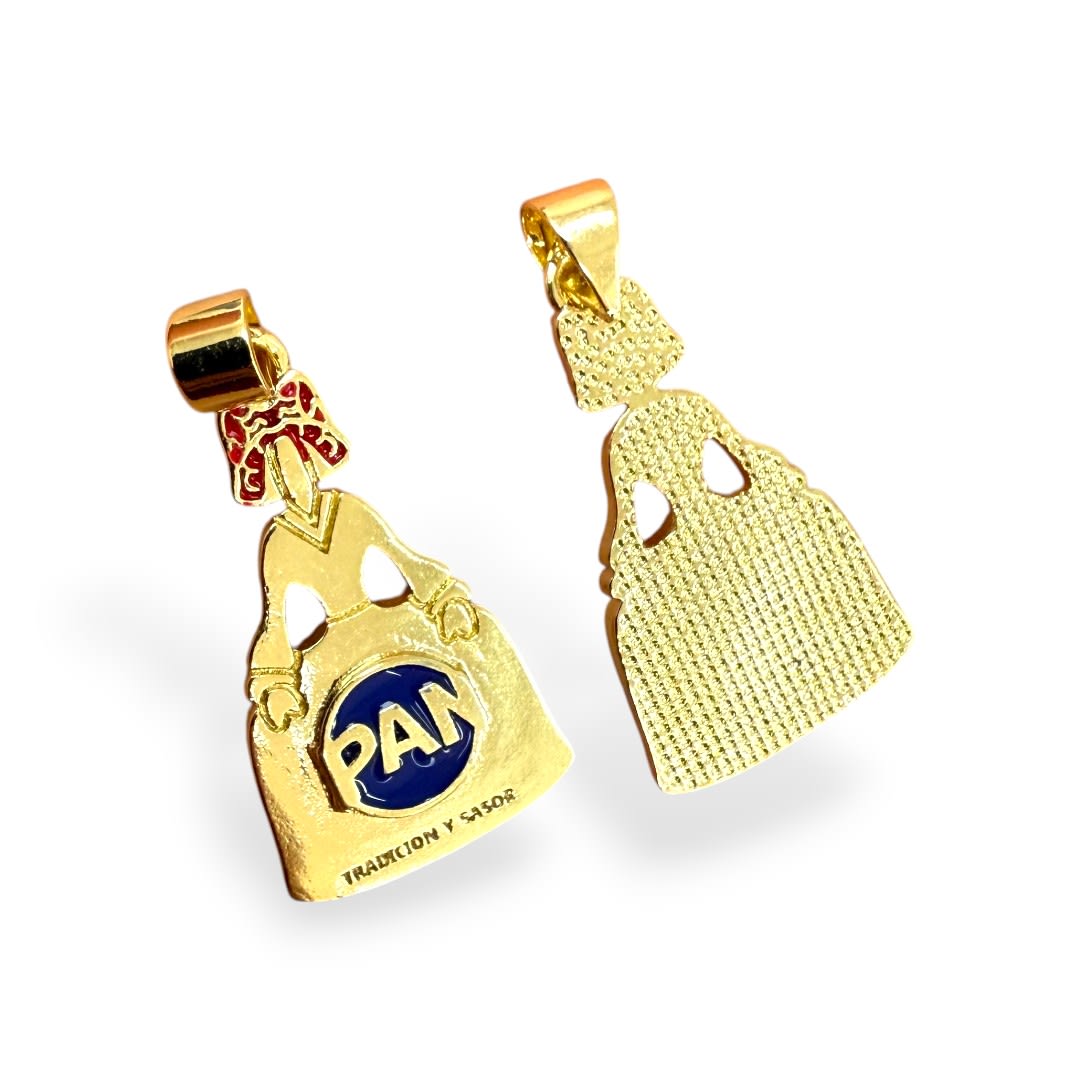 Dije colgante esmaltado muñeca menina harina pan baño de oro / unidad1