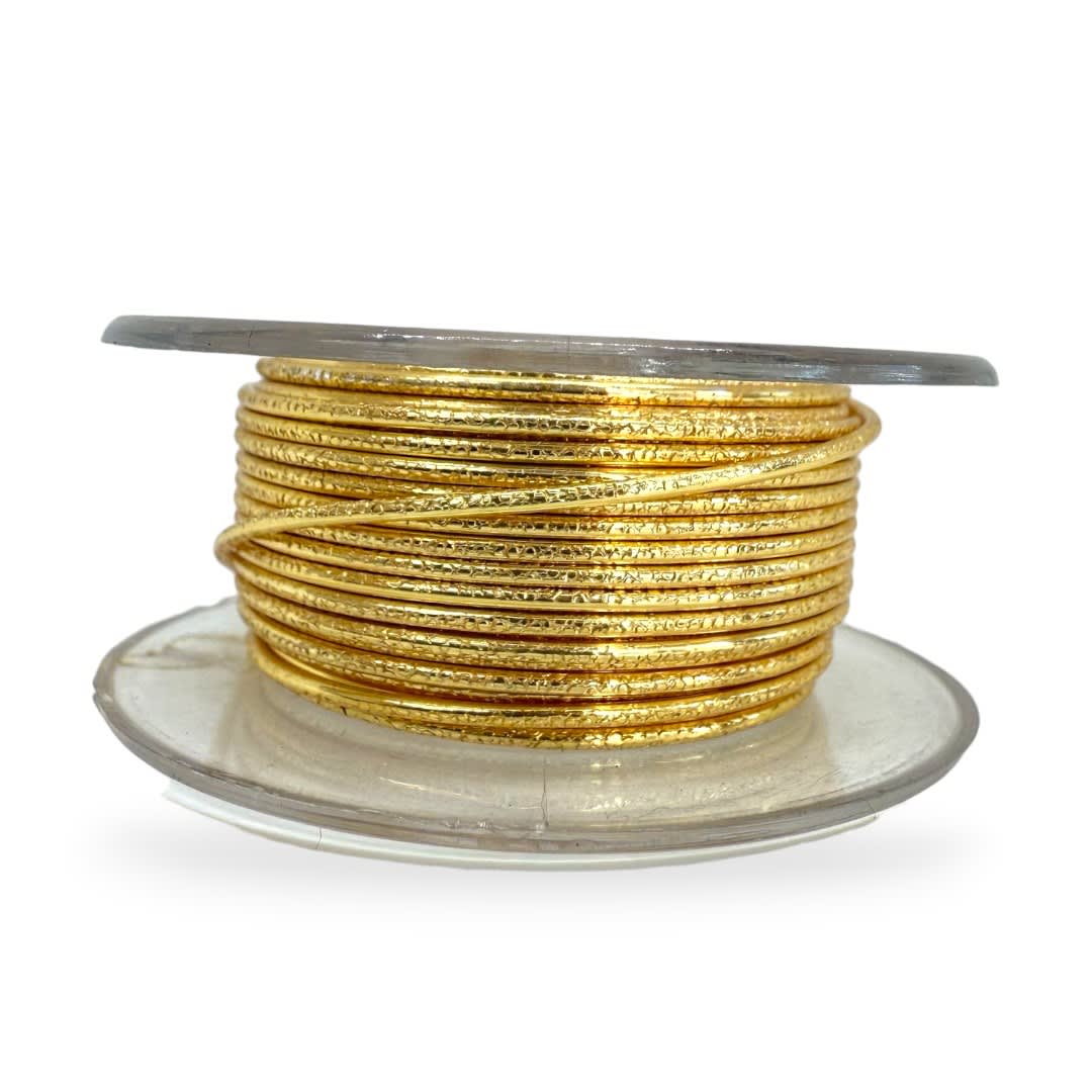 Alambre texturizado calibre 18 dorado americraft supply gold 3.5 m / rollo4