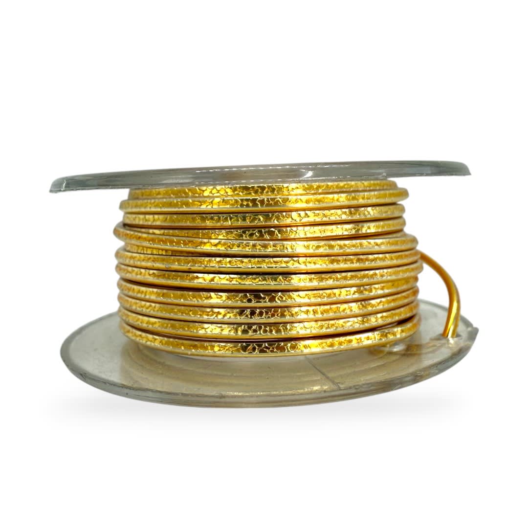 Alambre texturizado calibre 16 dorado americraft supply gold 2.5 m / rollo1