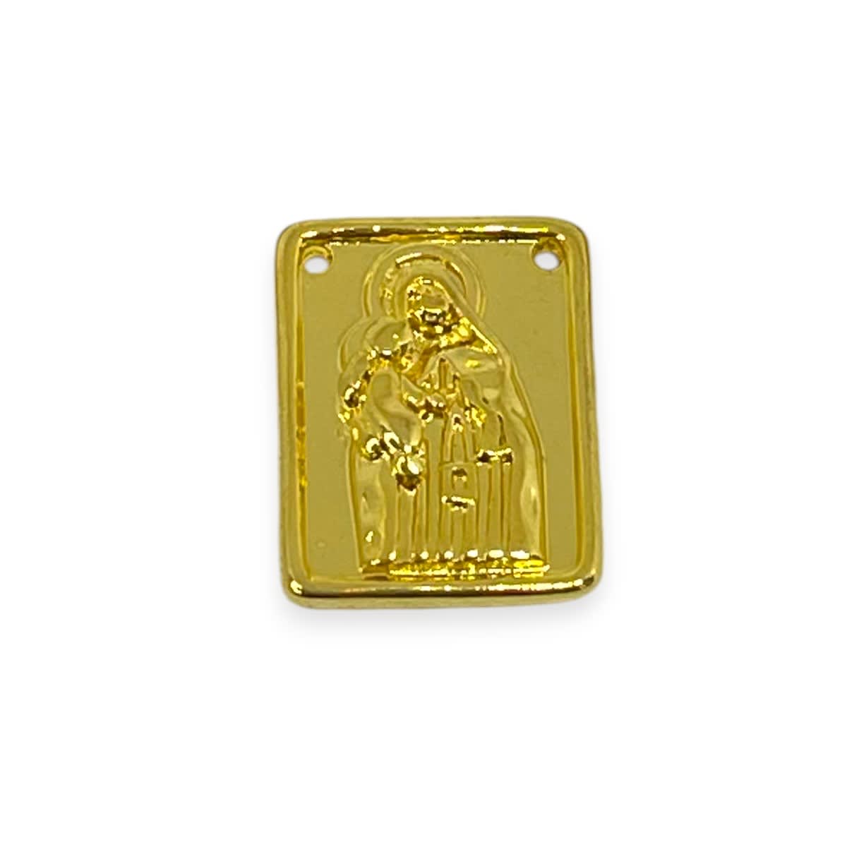Dije escapulario religioso Virgen Cristo San Miguel baño de oro / unidad3