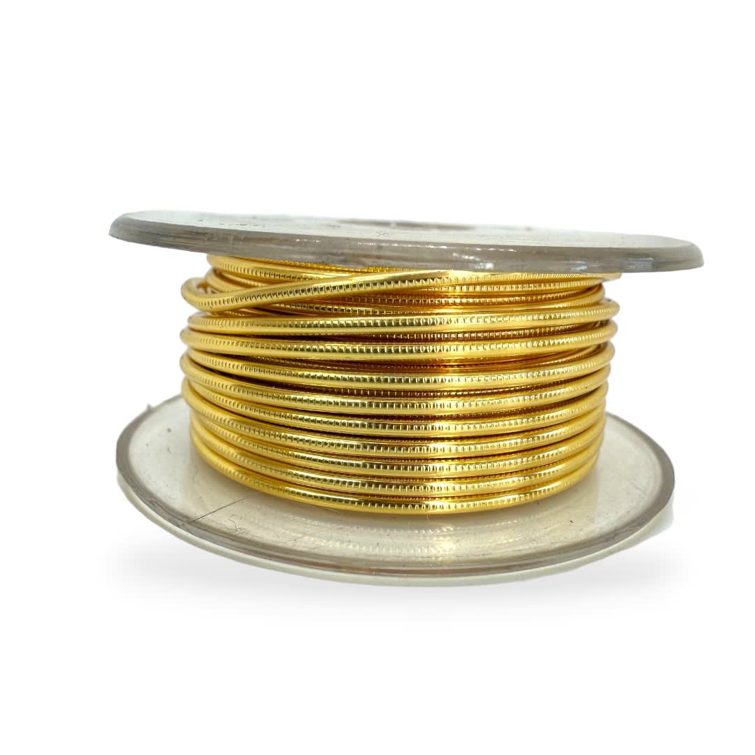 Alambre texturizado calibre 16 dorado americraft supply gold 2.5 m / rollo2