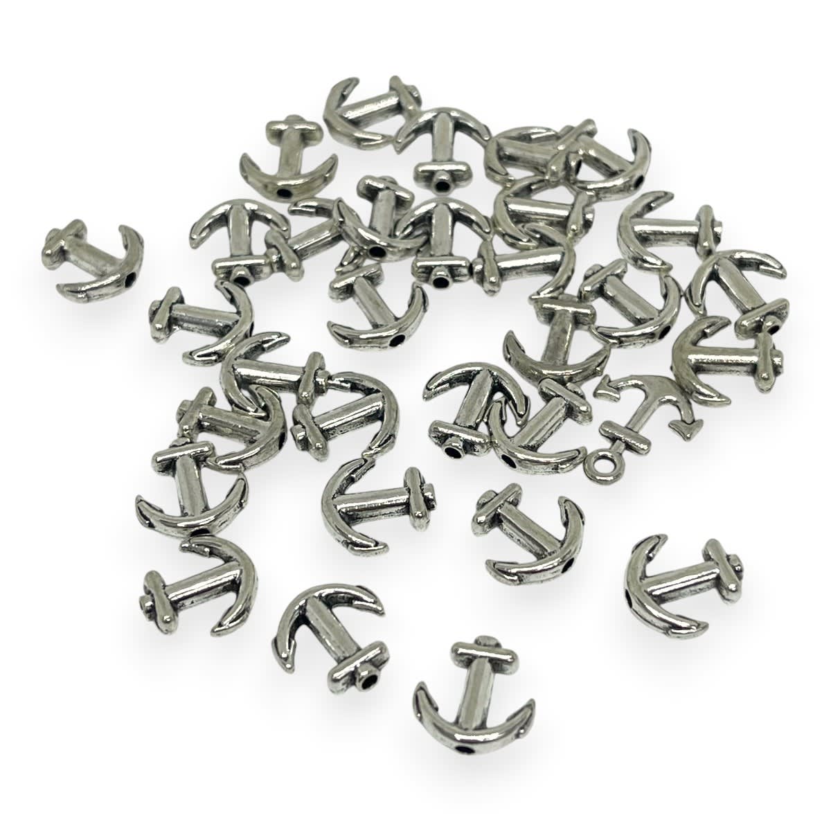 Dije pasador ancla 11 mm plateado / unidad2