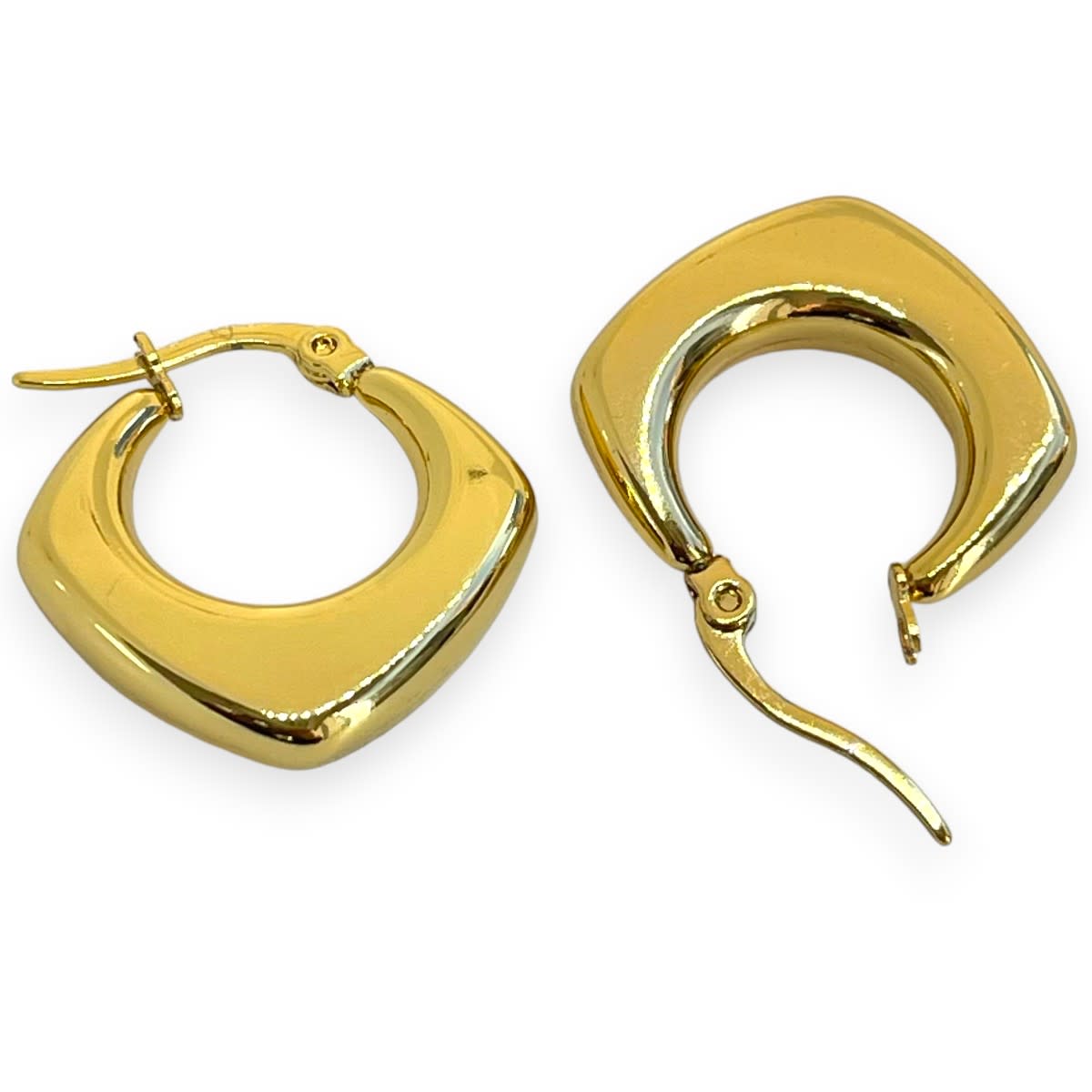 Aros argollas aretes bote rectangular acero / unidad3