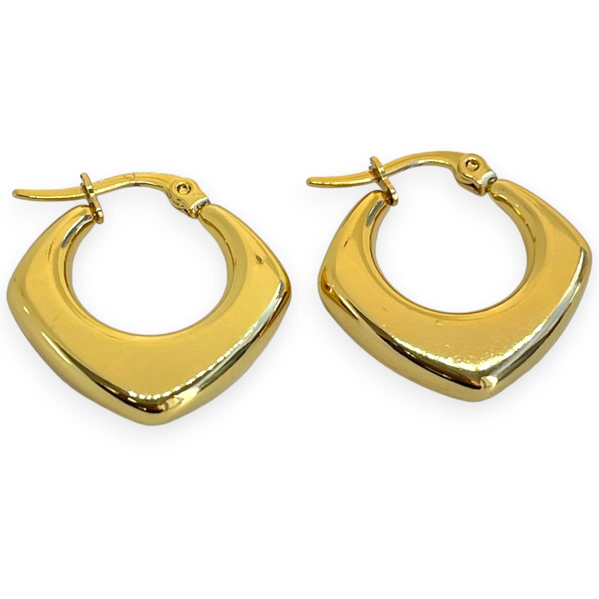 Aros argollas aretes bote rectangular acero / unidad2