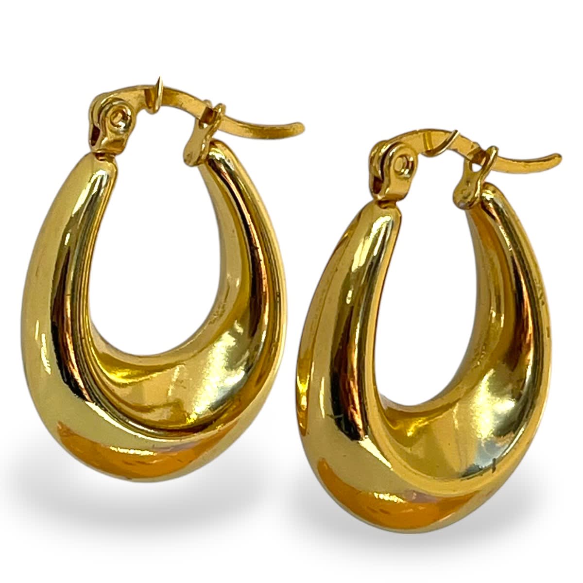 Aros argollas aretes bote gota acero / unidad1