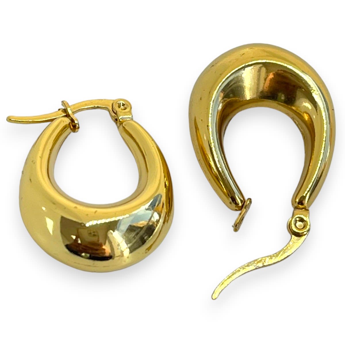 Aros argollas aretes bote gota acero / unidad3