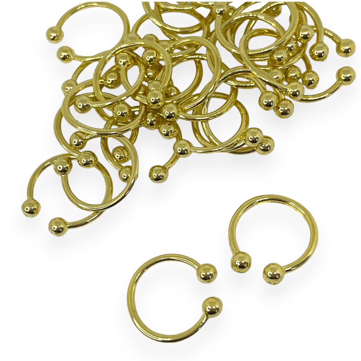 Base de aros lisa para ear cuff 20 mm baño de oro / unidad2