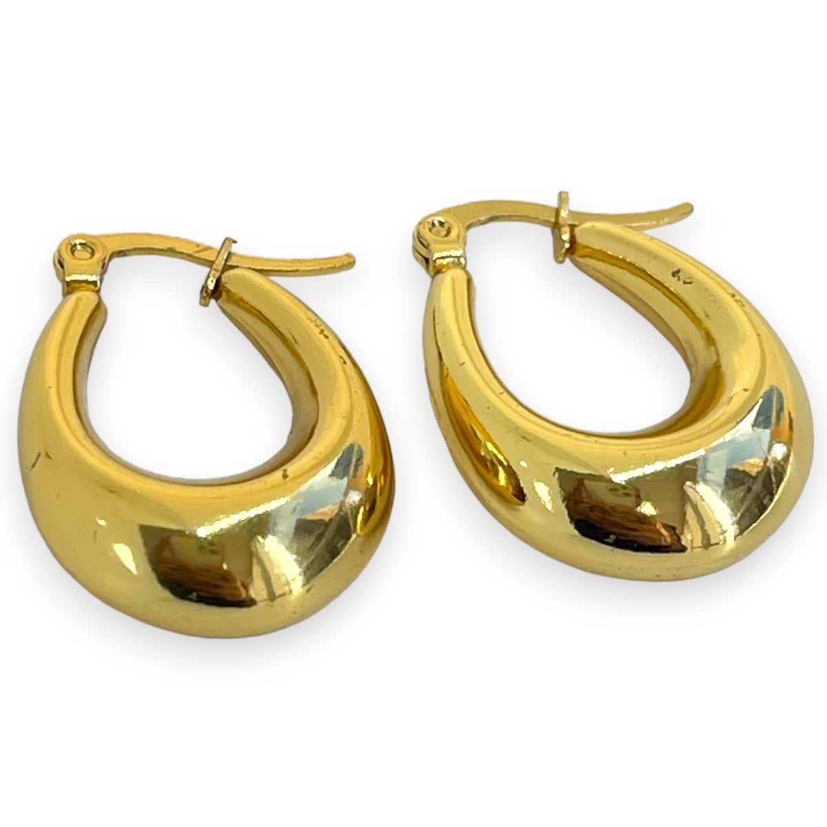 Aros argollas aretes bote gota acero / unidad2