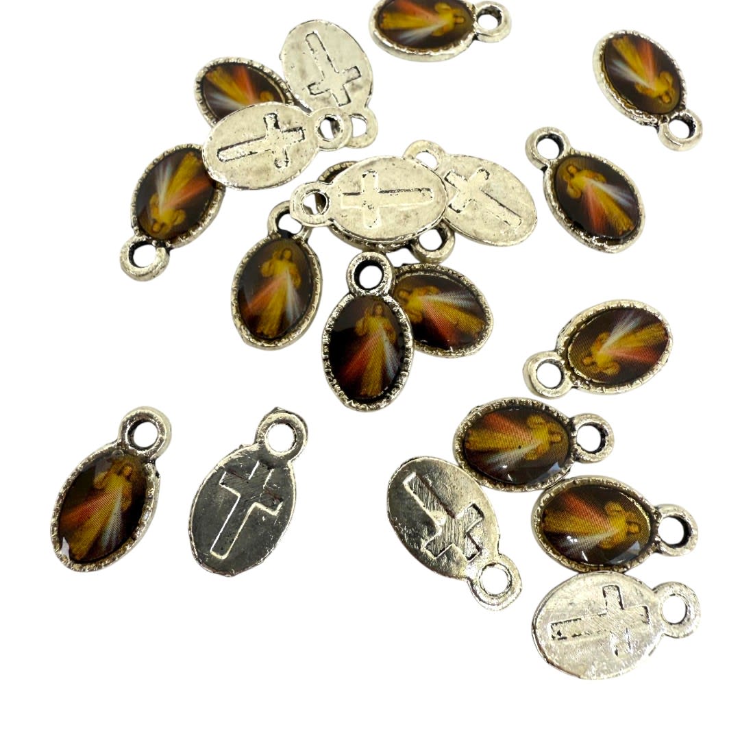 Dije colgante medalla jesús de la misericordia 10x8 mm aleación / unidad2