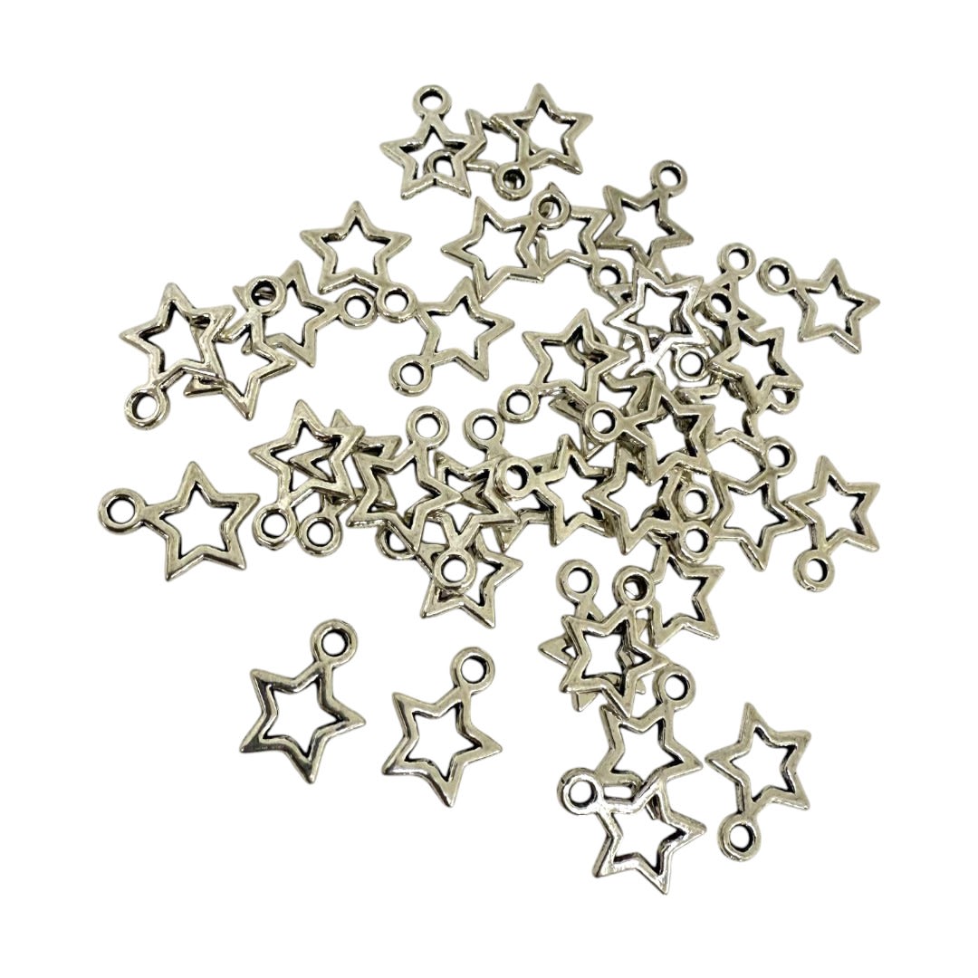 Dije colgante estrella silueta 10 mm aleación / unidad2