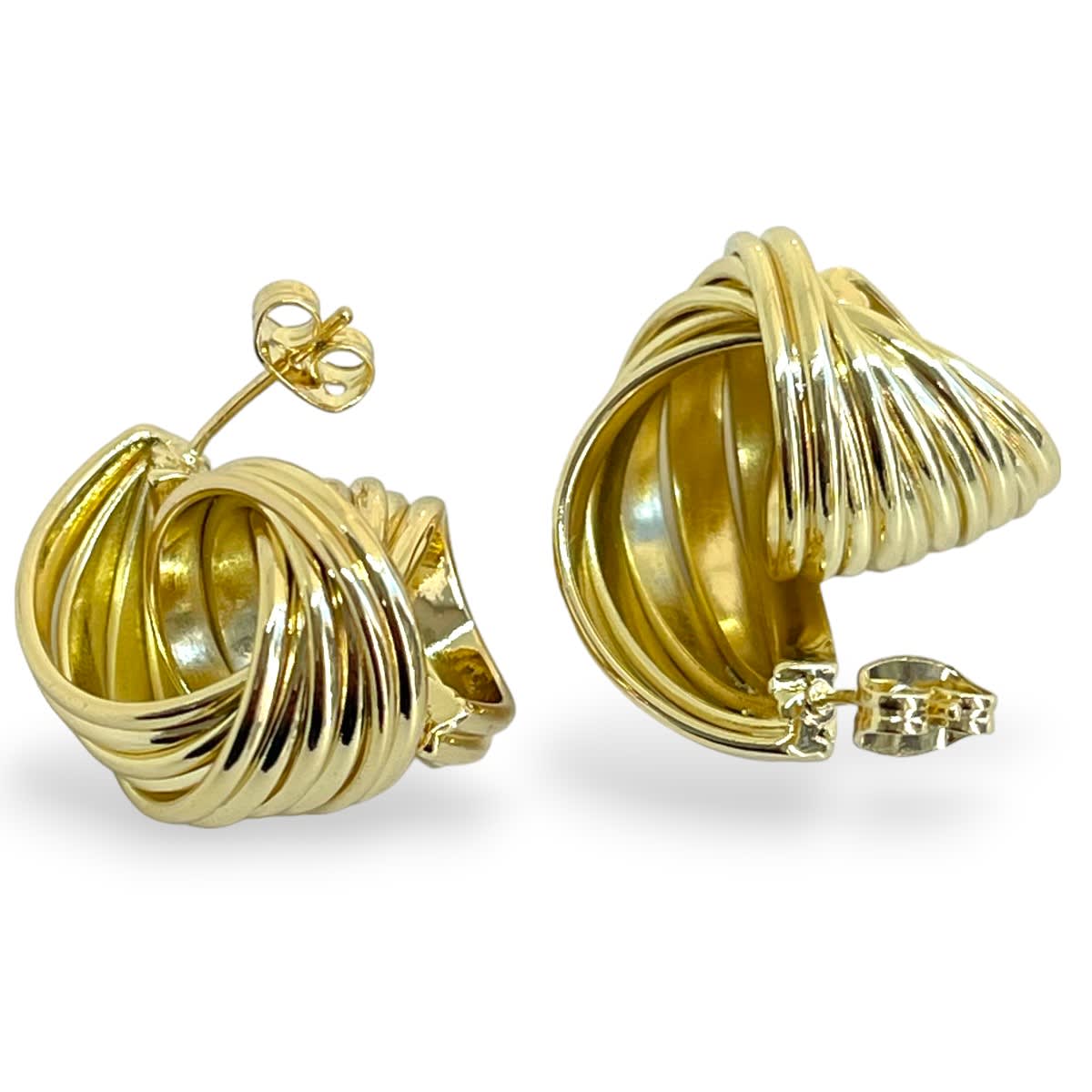 Aros topo topito onda espiral rodio / unidad2