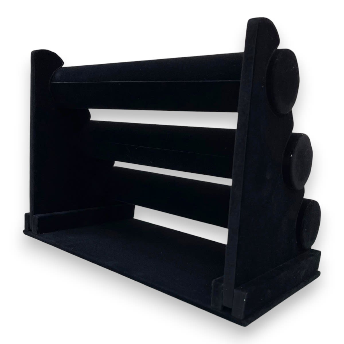 Exhibidor mostrario pulseras reloj tres niveles terciopelo negro / unidad3