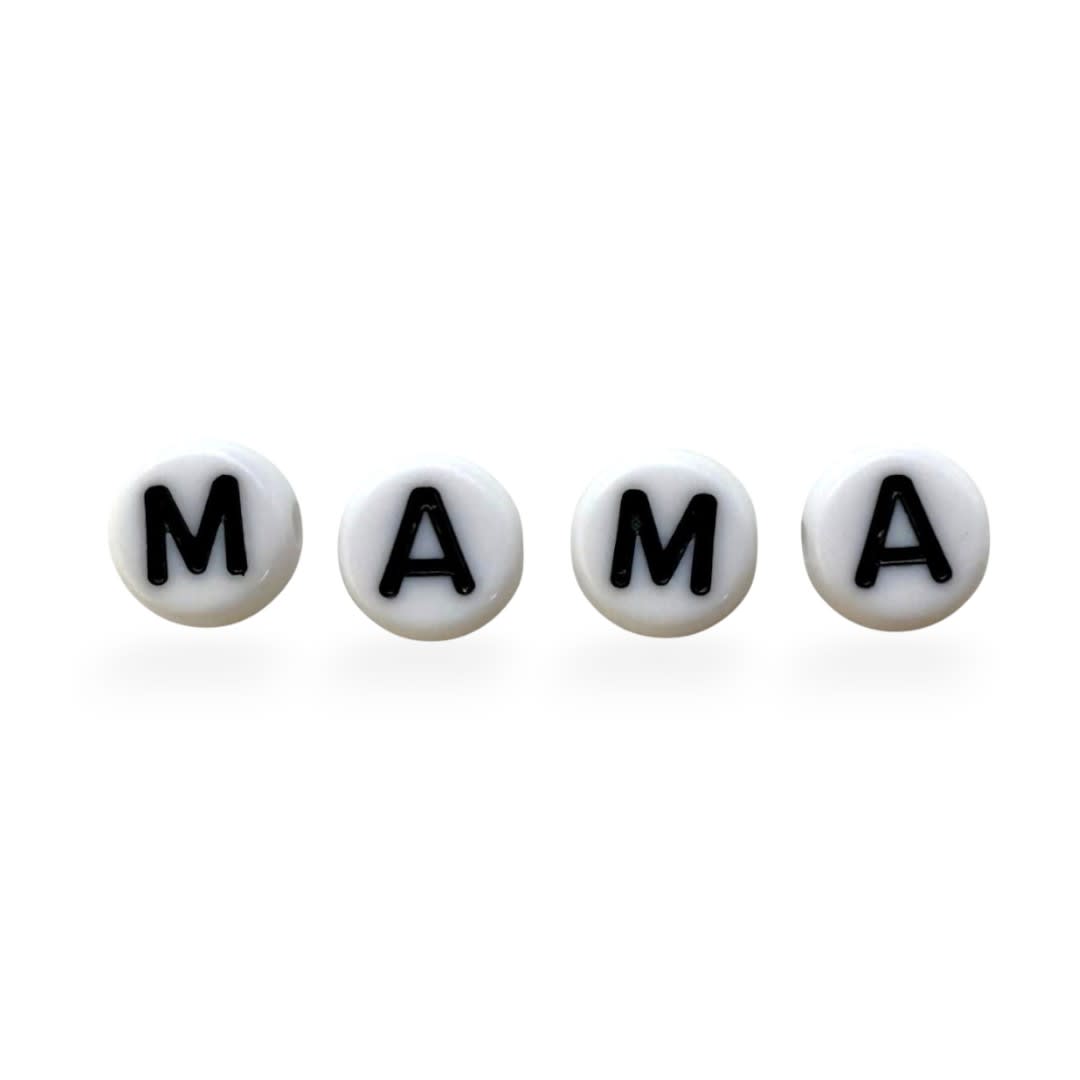 Letras plásticas redonda palabra mamá  / paq1