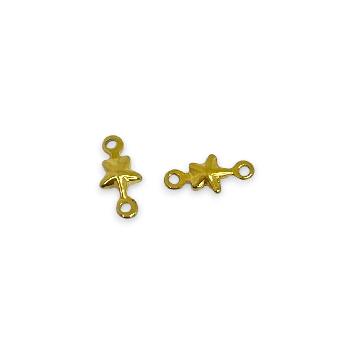 Dije conector mini corazón estrella cruz acero dorado / unidad7