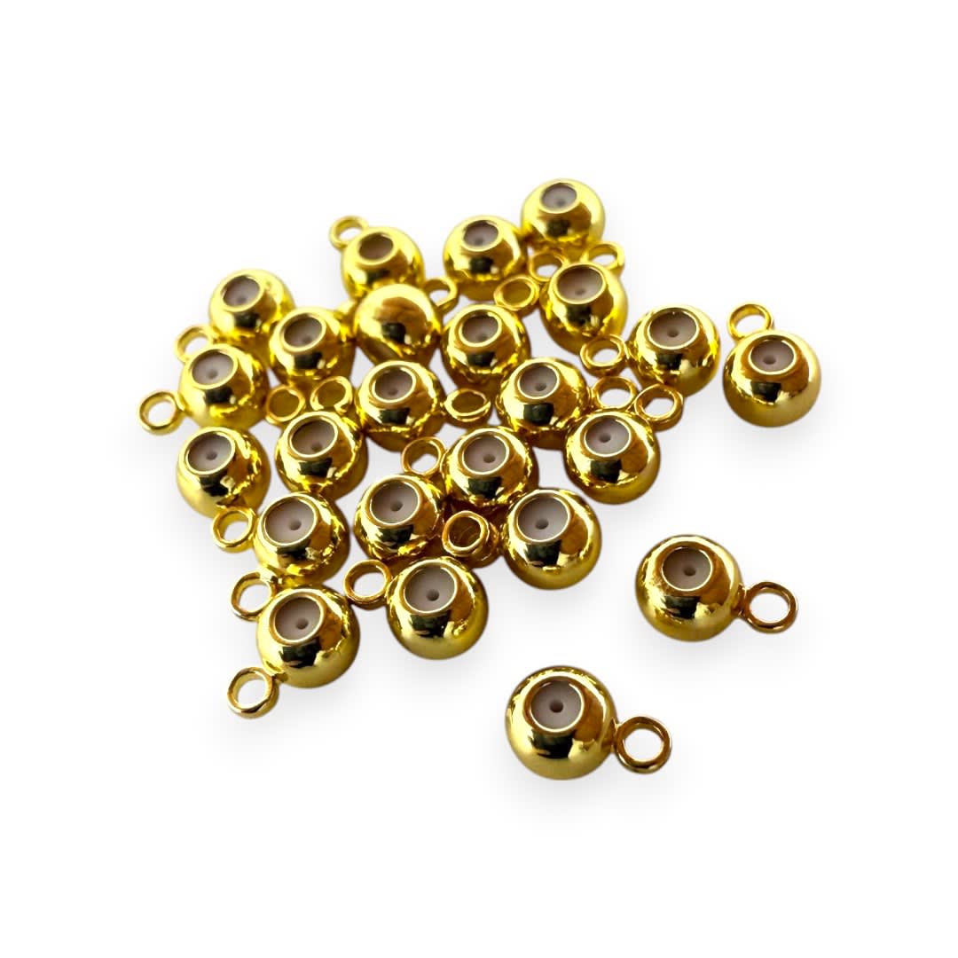 Broche cierre a presión 4 mm con aro baño de oro / unidad1