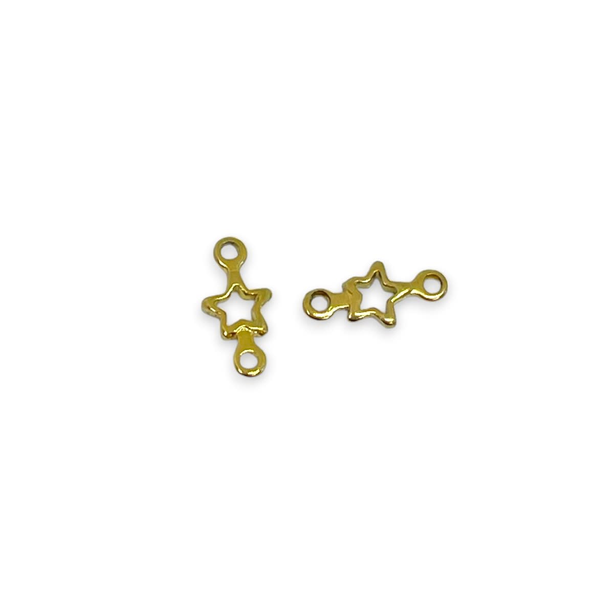 Dije conector mini corazón estrella cruz acero dorado / unidad6