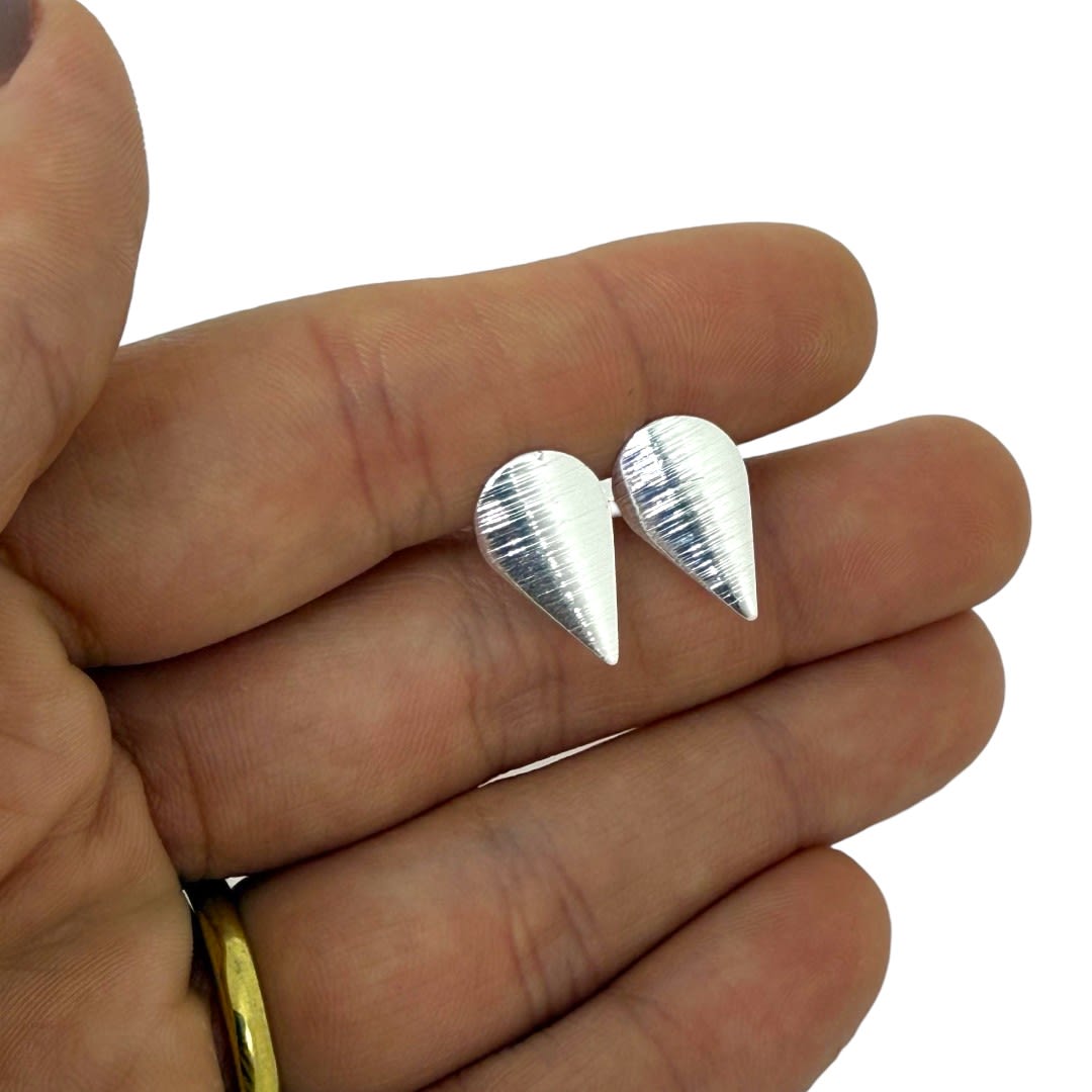 Base de aros topito lágrima 15x10 mm baño de plata / par2