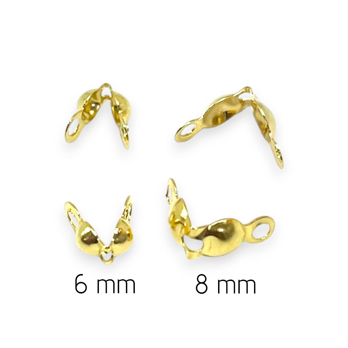 Tapa nudos 8 - 6 mm Baño de oro 18k / gramo3