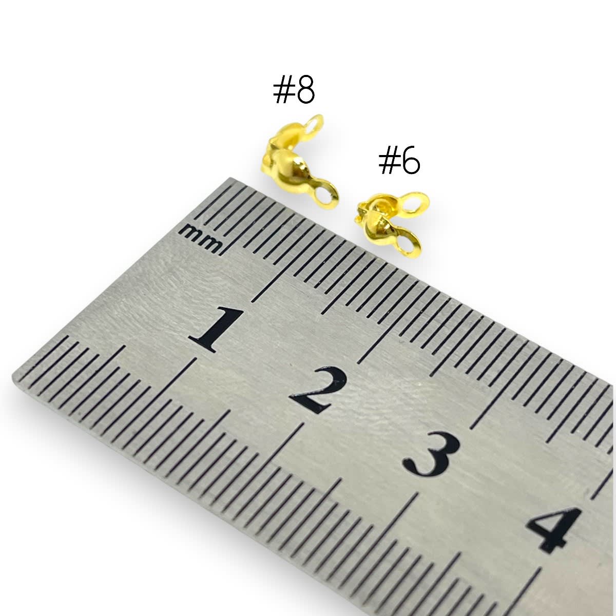 Tapa nudos 8 - 6 mm Baño de oro 18k / gramo6