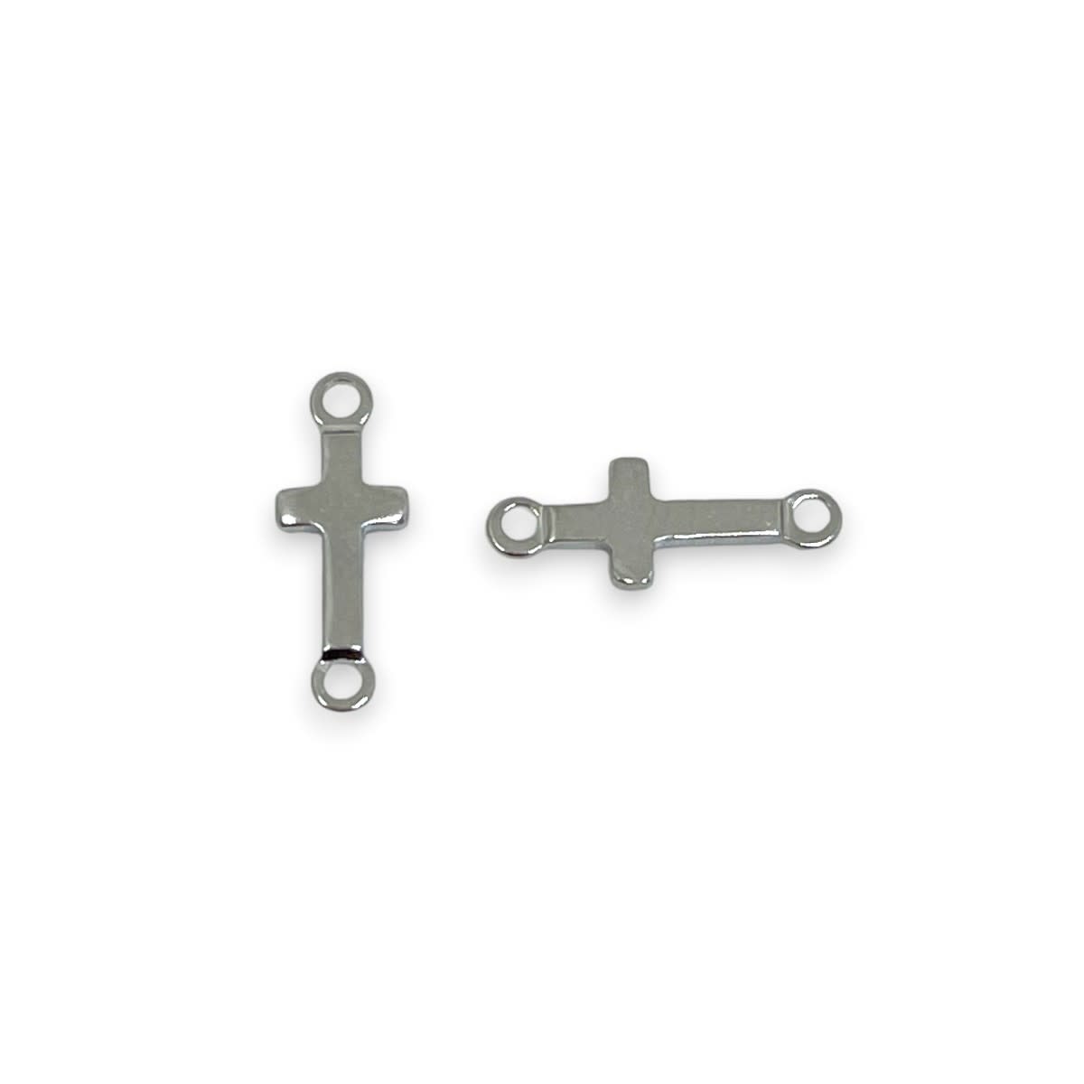 Dije conector mini corazón estrella cruz acero plateado / unidad3