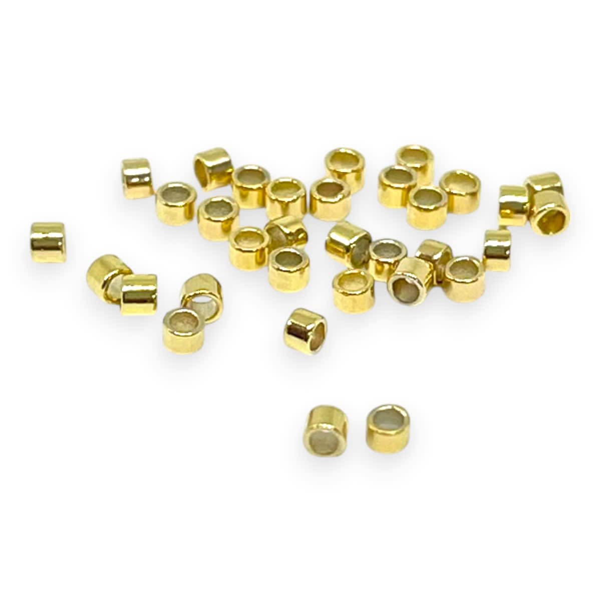 Grapas Escalachin aprietes cilindrica 2 mm baño de oro / gramo2