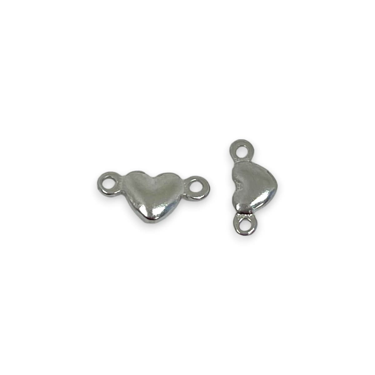 Dije conector mini corazón estrella cruz acero plateado / unidad2