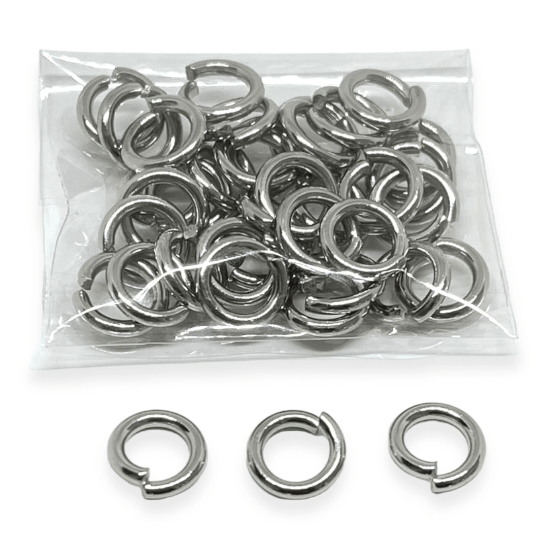 Argollas de unión 8 - 10 mm Acero plateado / 10 gramos1