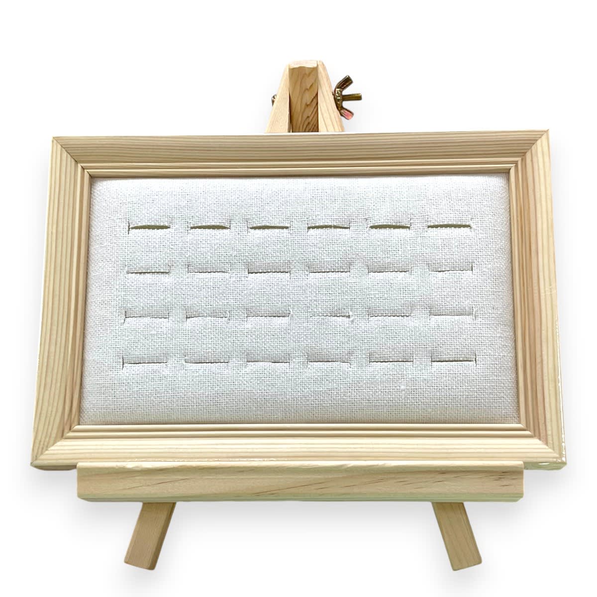 Exhibidor mostrario 24 anillos con atril caballete madera / unidad3